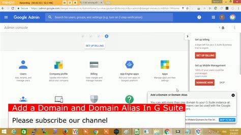 Add More Domains In Google G Suite And Domain Feature Youtube