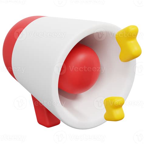 Megaphone D Render Icon Illustration Png