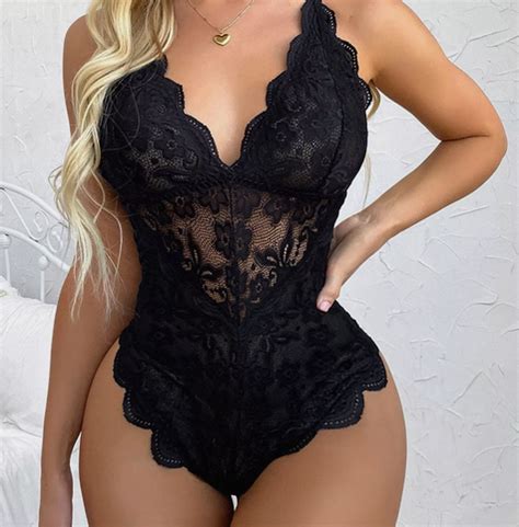 Эротическое белье Aliexpress Lace Sexy Bodysuit Women Lingerie Fashion Backless Teddy Underwear