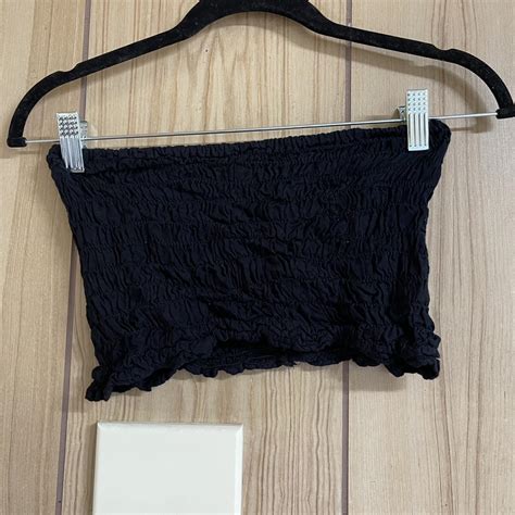 BLACK BOOB TUBE Size M Fits Smaller Depop