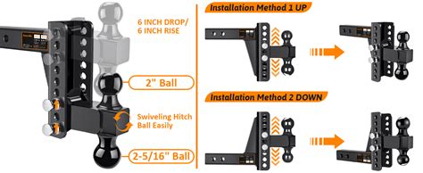 Amazon Koerdo Adjustable Trailer Hitch Drop Hitch With Inch