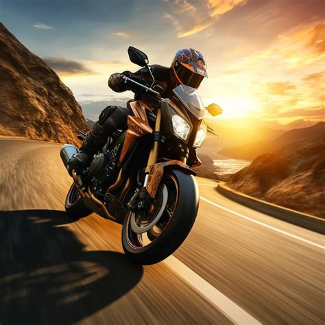 Premium AI Image | Motorcycle rider riding on the highway road Extreme ...