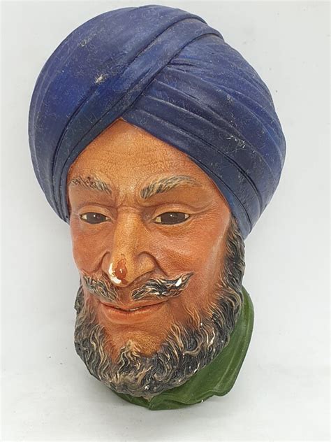 Wall Hangings Vintage Bossons Sikh Hand Painted Chalkware Make In