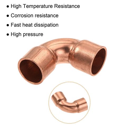 90 Degrees Elbow Copper Pipe Fitting Brazing Connection 5 16 Inch ID