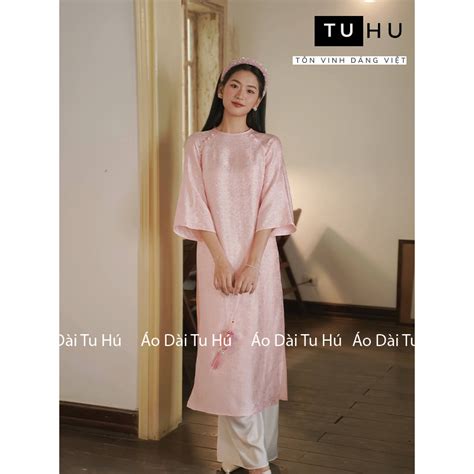 SẴN HÀNG Áo dài Gấm Niên Hoa cổ tròn thiết kế dáng suông tay lỡ chất liệu gấm tơ siêu hot