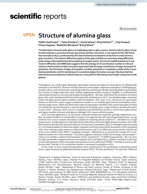 (PDF) Structure of alumina glass