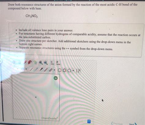 Solved Draw Both Resonance Structures Of The Anion Formed By Chegg