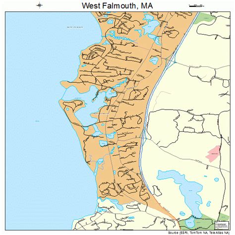 West Falmouth Massachusetts Street Map 2575960