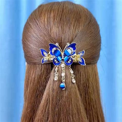 Palace Style Rhinestone Hairpin Horizontal Clip Crab Clip Back Of Head