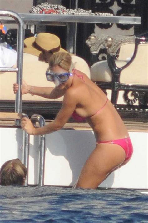Retro Bikini Bar Refaeli Looking Curvier In A Red Bikini As She Goes Snorkelling In Porto Cervo