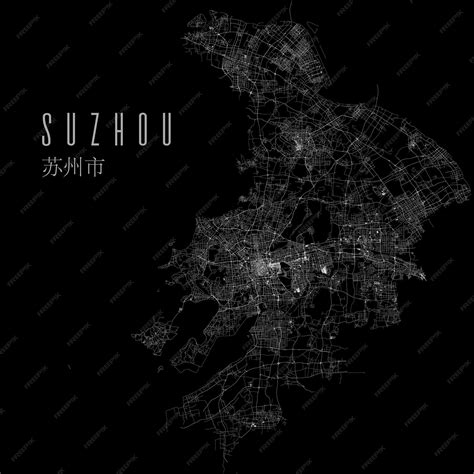 Premium Vector Suzhou City Province Vector Map Poster China