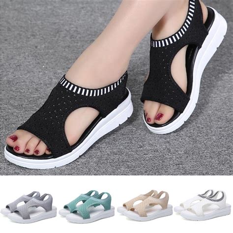 Buy Sandals Summer Womens Shoes Platform Breathable Shoes Comfortable Shopping Walking Shoes At