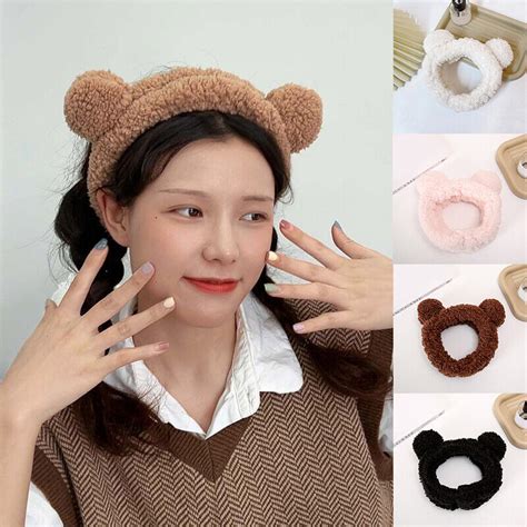 Süße Teddybär Ohren Elastisches Stirnband Weiches Warmes Fell Haarschmuck Ebay