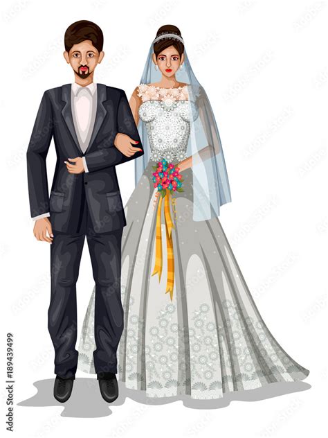 Goan wedding couple in traditional costume of Goa, India Stock Vector ...