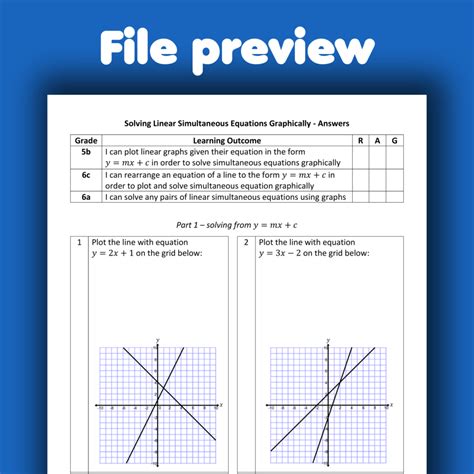 Solving Linear Simultaneous Equations Graphically Andy Lutwyche