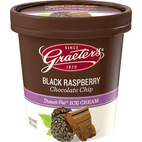 Graeters Ice Cream Black Raspberry Chocolate Chip French Pot Fruit