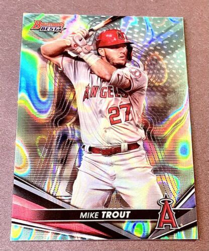 Mike Trout 2022 Bowmans Best 14 Aqua Lava Refractor 199 Los Angeles