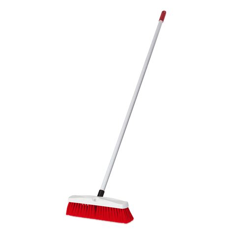 Hygiene Platform Broom 355mm Complete With Fibreglass Handle Red