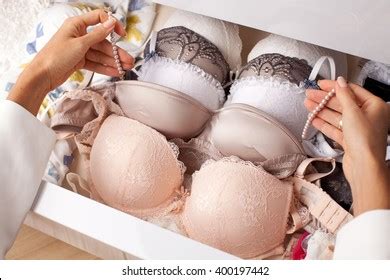 Woman Choosing Lingerie Drawers Filled Sexy Stock Photo 395285884 Shutterstock