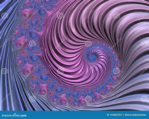 Fractal Espiral Textured Abstrato Do Rosa E Do Azul D Rendem Para O