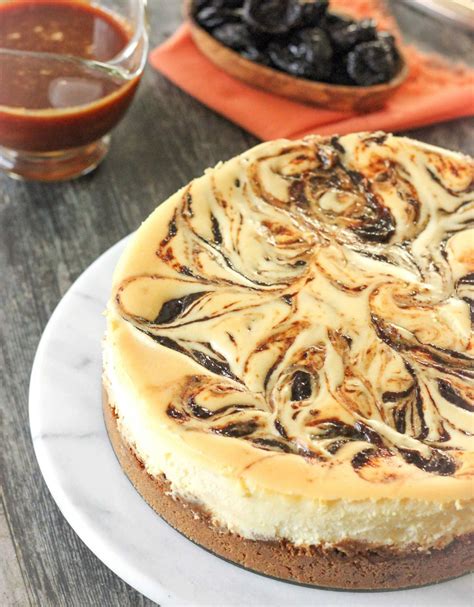 Rum Soaked California Prune Cheesecake With Salted Caramel Sauce