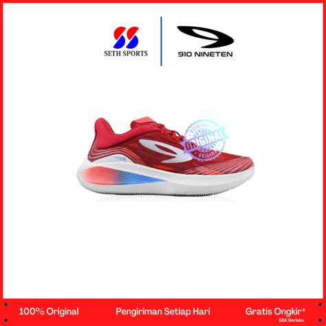 Jual Sepatu Running 910 Nineten Haze Vision 1 0 Original Merah Abu