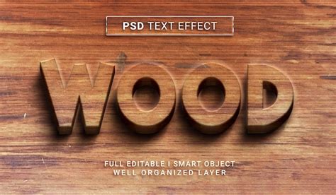 Effet De Texte Psd En Bois 3d PSD Premium