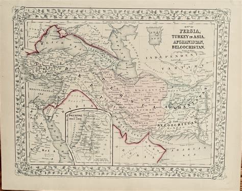 Map of Persia, Turkey in Asia, Afghanistan, Beloochistan by Mitchell, S ...