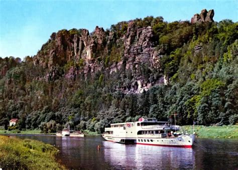 277 ANSICHTSKARTE WEISSE FLOTTE Dresden Luxusmotorschiff Kurort Rathen