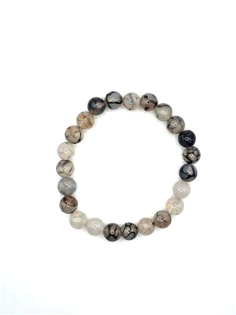 8mm Hand Made Marble Wellness Bead Bracelet H4l0004