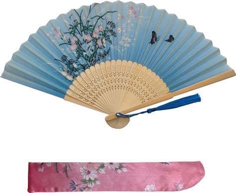 Kibon Folding Fans Handheld Fans 2 PCS Hand Fans Bamboo Fans With