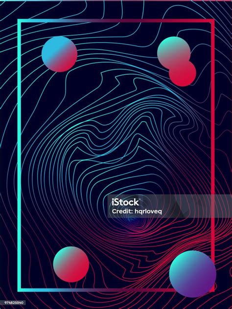 Contorted Gradient Line Composition Poster Abstract Background Stock