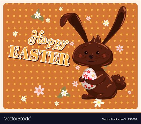 Happy Easter Poster Retro Royalty Free Vector Image