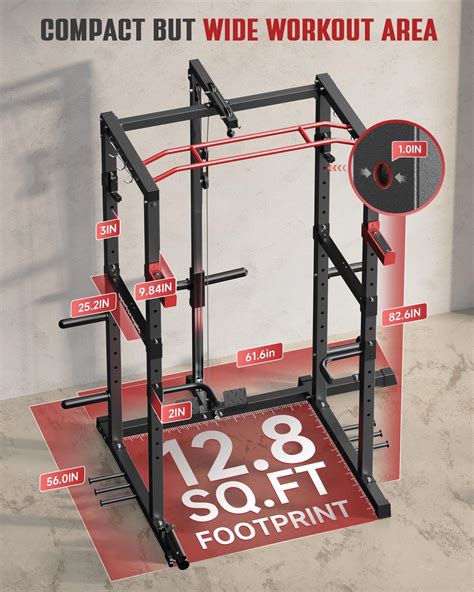 Sportsroyals Power Cage 1600lbs Multi Function Power Rack With