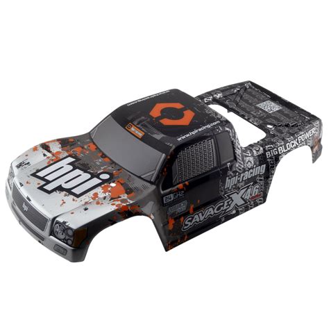 HPI Savage Nitro Gt 3 Truck Painted Body Shell Silver Black 109883