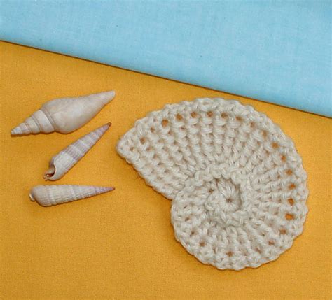 Ravelry Sea Shell Applique Spiral Nautilus Pattern By CAROcreated Design