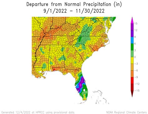 Fall precip departure map shows only areas with surplus rain were in