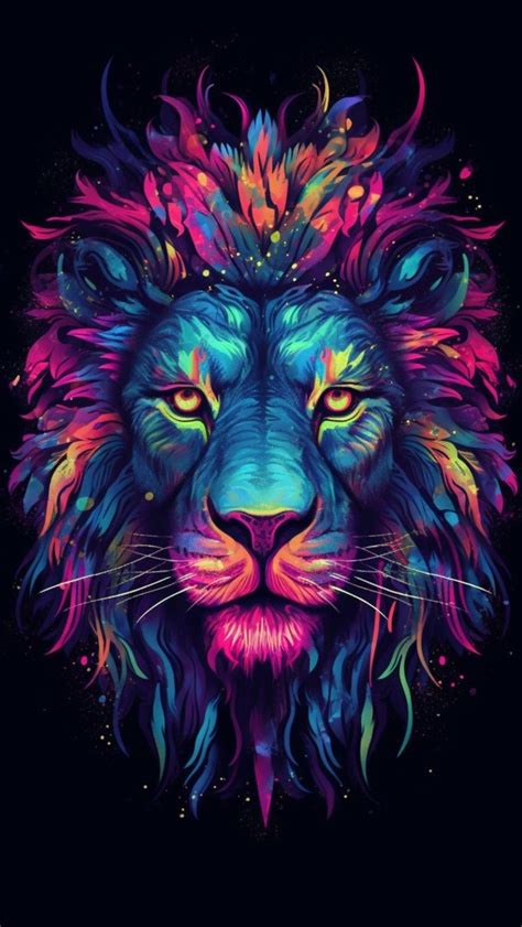 Renkli aslan duvar kağıdı colorful lion wallpaper – Artofit