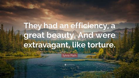 Sylvia Plath Quote They Had An Efficiency A Great Beauty And Were