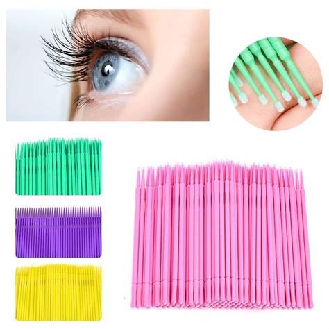 100 Pcs Eyelash Brushes Dental Micro Brushes Disposable Materials