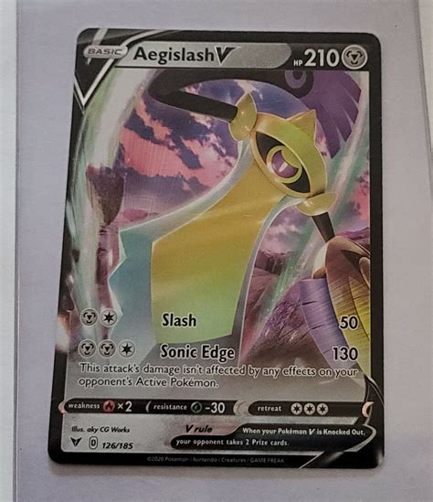 Pok Mon Tcg Aegislash V Vivid Voltage Regular Ultra Rare Ebay