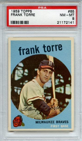 Lot Detail Topps Frank Torre Psa Nm Mt