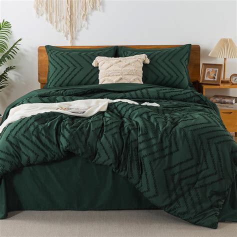 Litanika King Size Comforter Set With Sheets Dark Emerald Green 7