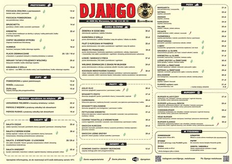 Carta Del Restaurante Django RestoHouse Varsovia