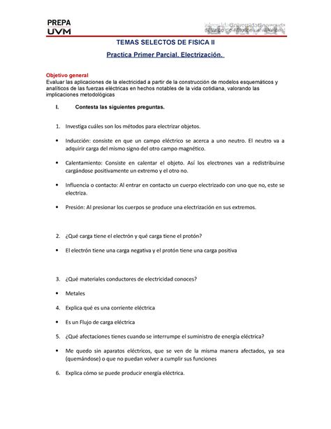 Practica Primer Parcial TSF II TEMAS SELECTOS DE FISICA II Practica