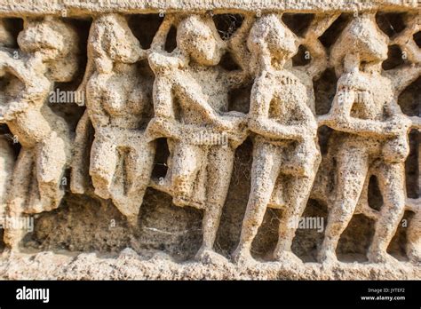 Sculpture on Modhera Sun Temple Stock Photo - Alamy