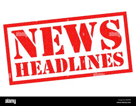 NEWS HEADLINES red Rubber Stamp over a white background Stock Photo - Alamy