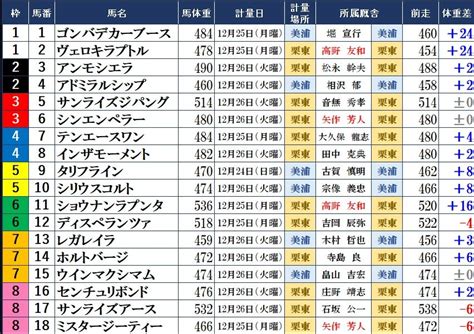 2023 129 GⅠ ホープフルs 調教後の馬体重 競馬を楽しむには