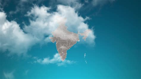 india country map with zoom in Realistic Clouds Fly Through. camera ...