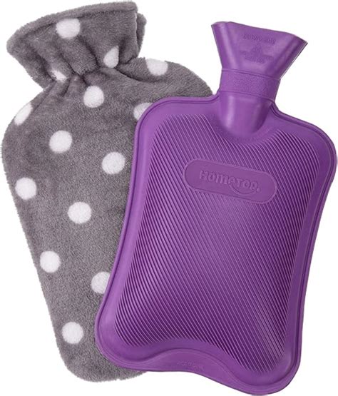 Amazon HomeTop Premium Classic Rubber Hot Or Cold Water Bottle With Soft Fleece Cover